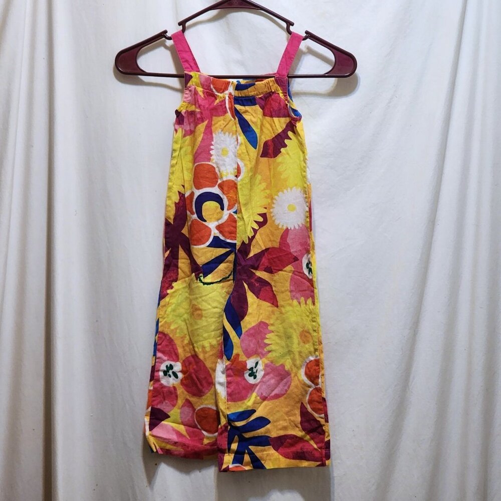 Okie Dokie Girls Multicolor Floral Overalls Romper 3T Sleeveless One-Piece